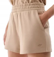 Spodenki damskie - Damskie spodenki dresowe 4F bawełniane szorty F542 83S beżowy XS - miniaturka - grafika 1