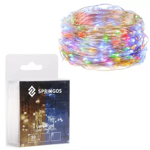 Lampki choinkowe 50 LED druciki mikro na baterie CL0017 - Oświetlenie świąteczne - miniaturka - grafika 1