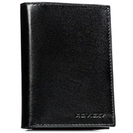 Portfele - Portfel męski skórzany czarny duży pionowy bez zapięcia na karty i gotówkę rozbudowany ochrona RFID elegancki prezent ROVICKY - miniaturka - grafika 1
