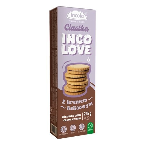 Incola Ciastka z kremem kakaowym 225g b/g