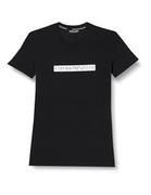 Koszulki męskie - Emporio Armani Męski T-shirt z logo Crew Neck, czarny, M - miniaturka - grafika 1