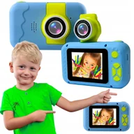 Aparaty Cyfrowe - Aparat Cyfrowy Dla Dzieci Niebieski Obiektyw Do Selfie 1080P Wyświetlacz 2.0" Extralink H135 - miniaturka - grafika 1