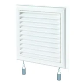 Kratki wentylacyjne - Kratka wentylacyjna z siatką i regulowaną żaluzją 188 x 188 mm - miniaturka - grafika 1