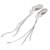 Kolczyki - Srebrne klipsy z kamieniami naturalnymi kryształ górski - miniaturka - grafika 1