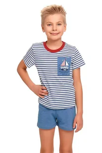Piżama dziecięca Family Trip niebieska w paski 122/128 - Piżamy dla dziewczynek - miniaturka - grafika 2