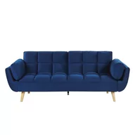 Sofy i kanapy - Shumee Shumee Sofa rozkładana welurowa niebieska ASBY 231627 - miniaturka - grafika 1