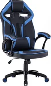 Fotele gamingowe - Fotel Elior Dexero czarno-niebieski - miniaturka - grafika 1