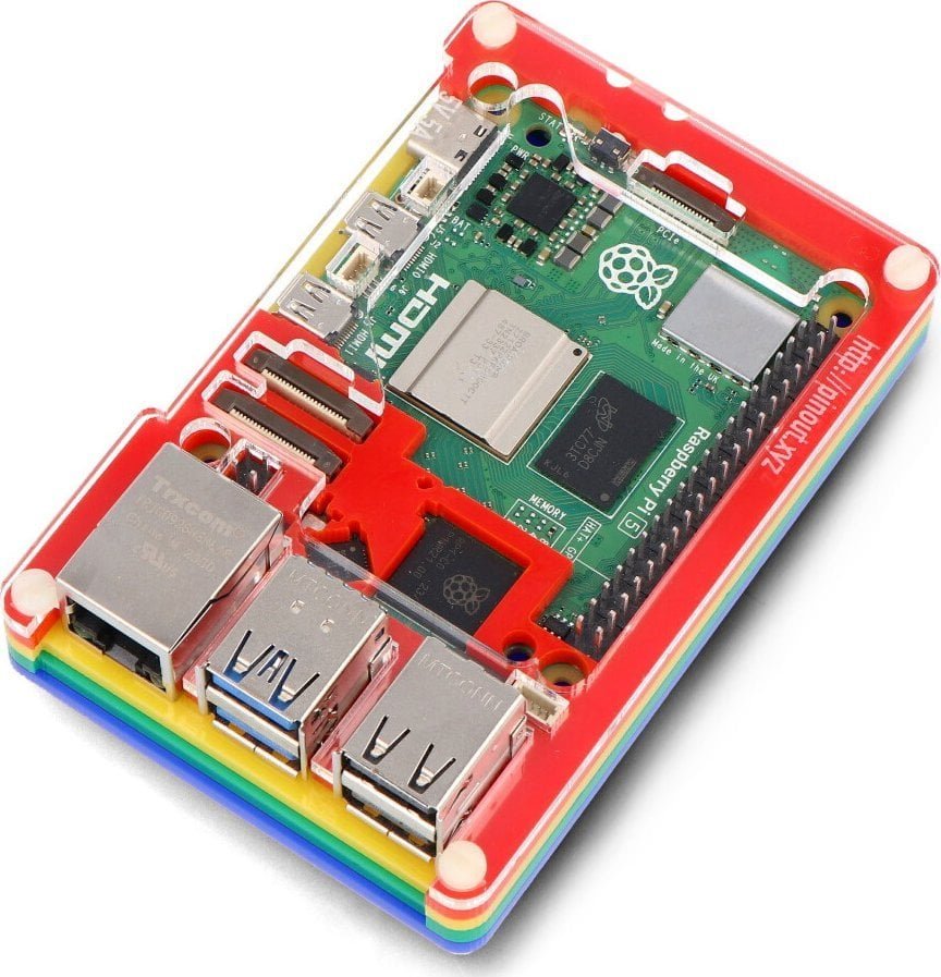 PiMoroni Pibow Coupe 5 - obudowa do Raspberry Pi 5 - Rainbow - PiMoroni PIM678} PIM-24121