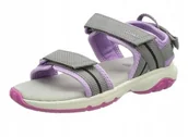 Buty dla dziewczynek - Clarks Dziecięce Szare Sandały Na Rzepy 29,5 Żkx - miniaturka - grafika 1