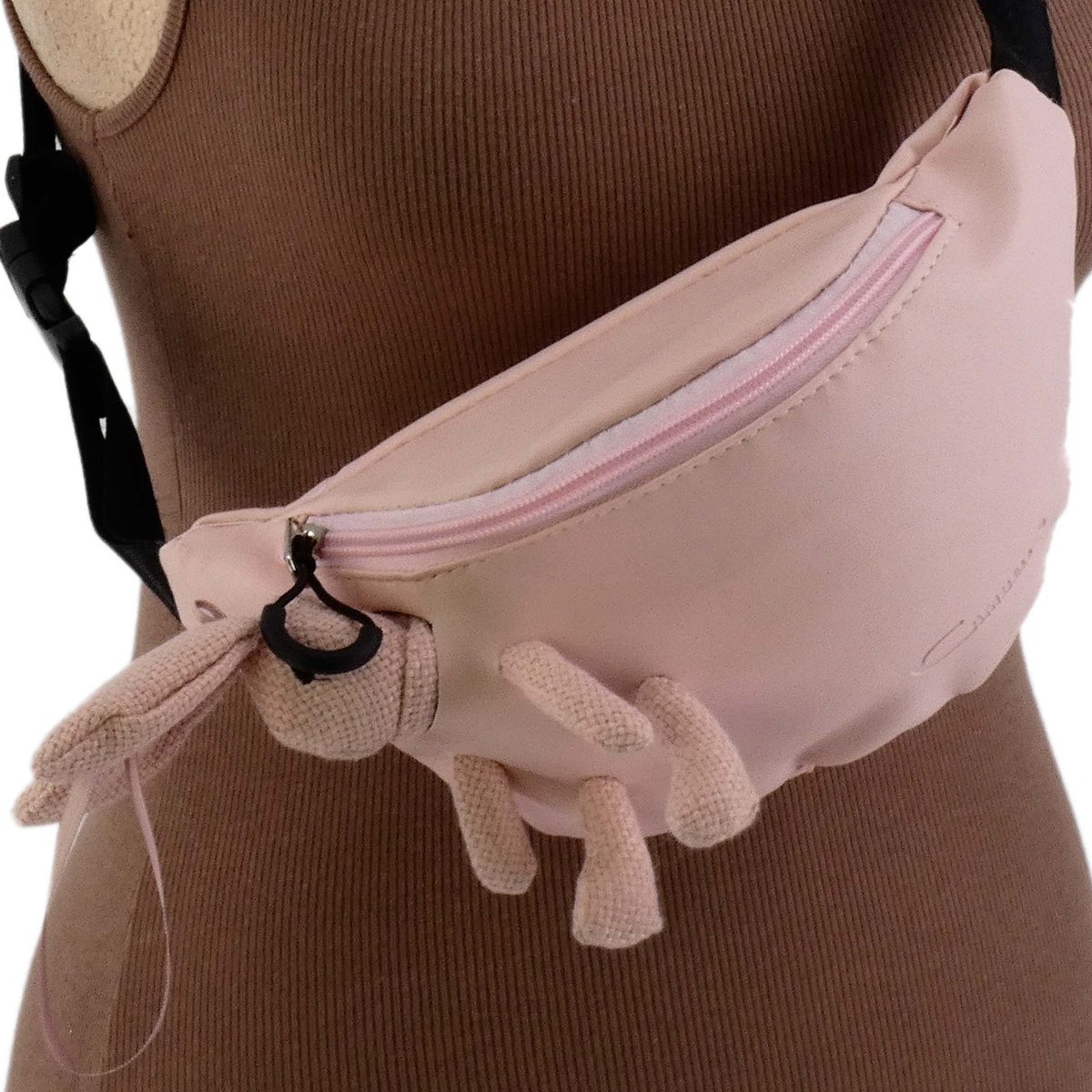 Nerka Saszetka Biodrowa Dla Dziewczynek Królik Z Dzianiny Różowa