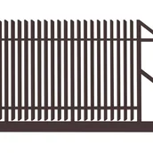 Ogrodzenia - Polbram Brama przesuwna Negros 4x1,5 m prawa brązowa - miniaturka - grafika 1