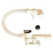 Syfony - Syfon wanny z sitkiem metalowym, nadstropowy z odejściem na pralkę/suszarkę XLEO - miniaturka - grafika 1