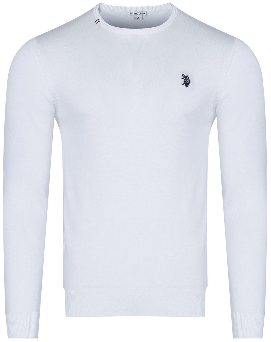 U.S. POLO ASSN. - SWETER MĘSKI BURT 173 67923 53241 100 biały bawełniany