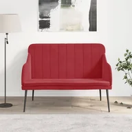 Ławki do przedpokoju - vidaXL Ławka, winna czerwień, 110x76x80 cm, obita aksamitem - miniaturka - grafika 1