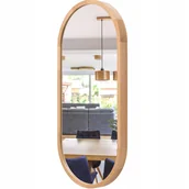 Lustra - Lustro łazienkowe ścienne LEJA owalne w drewnianej ramie DĄB 80x38 STYLOWE - miniaturka - grafika 1