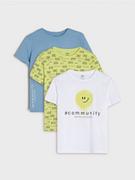 Koszulki dla chłopców - Sinsay - Koszulki 3 pack - żółty - miniaturka - grafika 1