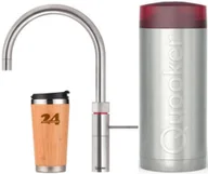 Baterie kuchenne - "Bateria zlewozmywakowa QUOOKER FUSION Round COMBI B ze stali nierdzewnej i kranem 100°C (22FRRVS)" (2-częściowa) z funkcją gotowania wody w temperaturze 100°C *W zestawie kubek termiczny - miniaturka - grafika 1