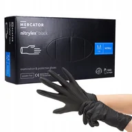Rękawiczki jednorazowe - Mercator Medical, Rękawiczki Nitrylowe Czarne M, Mocne, 100szt. - miniaturka - grafika 1