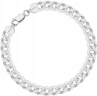 Bransolety męskie - Bransoletka Srebrna Pancerka 925 Pełna Diamentowana 6,50 mm Grawer - miniaturka - grafika 1