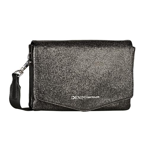 TOM TAILOR Denim Quinn damska torebka z klapką, torba na ramię, mała, czarny, S
