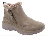 Botki damskie - Skechers Botki Damskie Zimowe Easy Going Cool Zip! ocieplane beż 36 EU - miniaturka - grafika 1