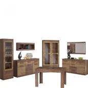 Meble kuchenne - Zestaw Mebli do Jadalni 10 Maximus MebloCross Sonoma Jasna / Biały Połysk - miniaturka - grafika 1