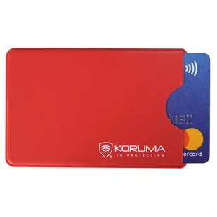 Plastikowe etui antykradzieżowe RFID na kartę debetową (czerwony) - Etui na dokumenty i karty - miniaturka - grafika 1