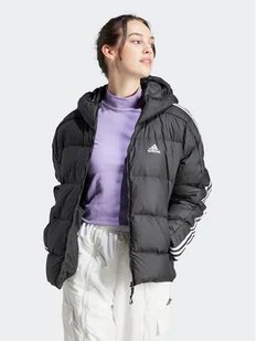 adidas Kurtka puchowa Essentials 3-Stripes Mid Down HZ8483 Czarny Regular Fit - Kurtki damskie - miniaturka - grafika 1