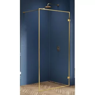 New Trendy EXK-3138 KABINA AVEXA GOLD WALK-IN U 130x200 CZYSTE 6mm ACTIVE SHIELD - Kabiny prysznicowe - miniaturka - grafika 2