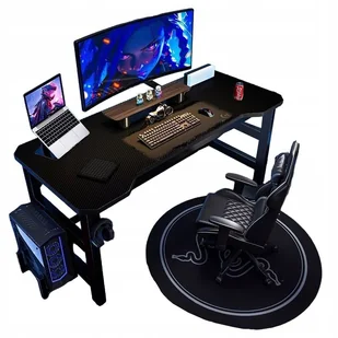 BIURKO GAMINGOWE STÓŁ DLA GRACZA NOWOCZESNE KOMPUTEROWE CZARNE LOFT 120 CM - Biurka gamingowe - miniaturka - grafika 1