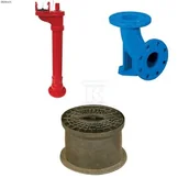 Sprzęt przeciwpożarowy - Hydrant podziemny HP6 DN80 H1250, PN10, GJL, pojedyncze zamknięcie, kolumna stalowa + kolano stopowe N DN80, GJS + skrzynka żeliwna ZESTAW - miniaturka - grafika 1