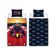 Kołdry i poduszki dla dzieci - Character World Oracle Red Bull Racing oficjalny zestaw poszewek na kołdrę Speed Design dwustronna dwustronna pościel z pasującą poszewką na poduszkę zestaw na łóżko pojedyncze bawełna poliestrowa - miniaturka - grafika 1