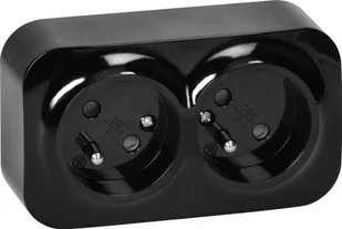 Orno ToDo Gniazdo podwójne 2x2P+Z, 16A/230VAC, IP20, Czarne 10 sztuk - Gniazdka elektryczne - miniaturka - grafika 1