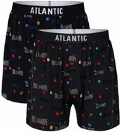 Majtki męskie - Bokserki męskie Atlantic 2MBX-025/1 2-pack mix grafitowy/granatowy - miniaturka - grafika 1