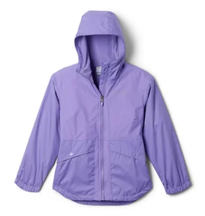 Kurtka wodoodporna dziewczęca Columbia RAINY TRAILS II fioletowa 2090111597 - Kurtki i płaszcze dla dziewczynek - miniaturka - grafika 1