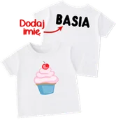 Koszulki dla dziewczynek - Koszulka dla Dziecka z imieniem i babeczką - miniaturka - grafika 1