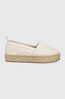 Espadryle damskie - Calvin Klein Jeans espadryle kolor beżowy na platformie - grafika 1