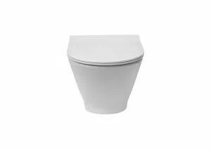 Roca A34H0N3000 GAP ROUND COMPACTO ZESTAW Miska wc podwieszana Rimless + deska wolnoopadająca slim duroplast - Miski WC - miniaturka - grafika 1