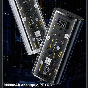 USAMS Powerbank 9000mAh PD 20W QC3.0+PD Dual-Port Fast Charge czarny/black 10KCD18901(US-CD189) - Powerbanki - miniaturka - grafika 12