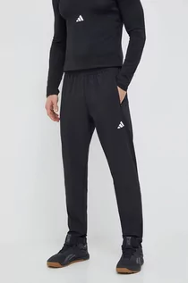 Spodnie męskie - adidas Performance spodnie treningowe kolor czarny gładkie - grafika 1