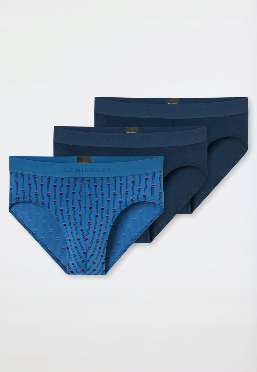 SCHIESSER MĘSKIE MAJTKI 3 PACK SLIPY Z LOGO XXL 7BA