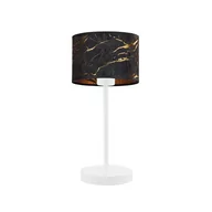 Lampy stojące - Lampka stołowa z abażurem NICEA MARMUR, czarny - miniaturka - grafika 1