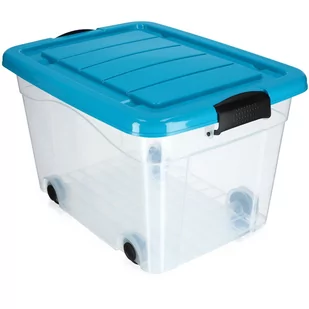 Plastikowy pojemnik na kółkach Vado 40L, niebieski - Pudła i pojemniki do przechowywania - miniaturka - grafika 1