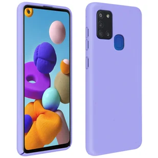 Etui tylne Samsung Galaxy A21s półsztywne z wykończeniem Soft Touch - fioletowe - Etui i futerały do telefonów - miniaturka - grafika 1