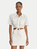 Koszule damskie - Guess Koszula W6GHA3 WO331 Biały Regular Fit - miniaturka - grafika 1