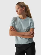 Koszulki i topy damskie - 4F T-shirt regular gładki damski - turkusowy XS - miniaturka - grafika 1