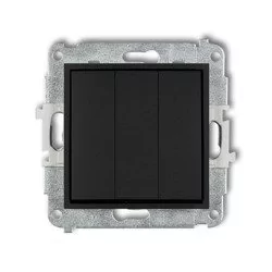 Karlik Łącznik potrójny MINI czarny 12MWP-7 - Wyłączniki światła i elektryczne - miniaturka - grafika 1