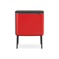 Kosze na śmieci - Brabantia Kosz Bo Touch Bin, 2 komory, czerwony, 11 + 23 l - miniaturka - grafika 1
