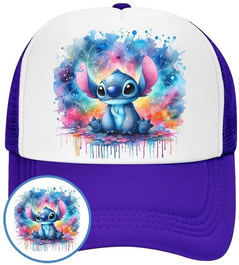 Czapka z Daszkiem Lilo i Stich Niebieska z Nadrukiem Na Lato Siatka Bejsbolówka