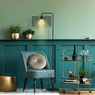 Czarna loftowa lampa podłogowa do salonu IRUN LOFT - Lampy stojące - miniaturka - grafika 1
